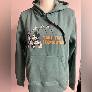 Disney Mickey & Minnie Mouse Women’s Hoodie/Sweatshirt, Medium, Green, Pullover